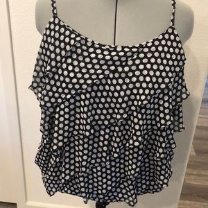 Torrid 4 3/4x Polka Dot Ruffle Top